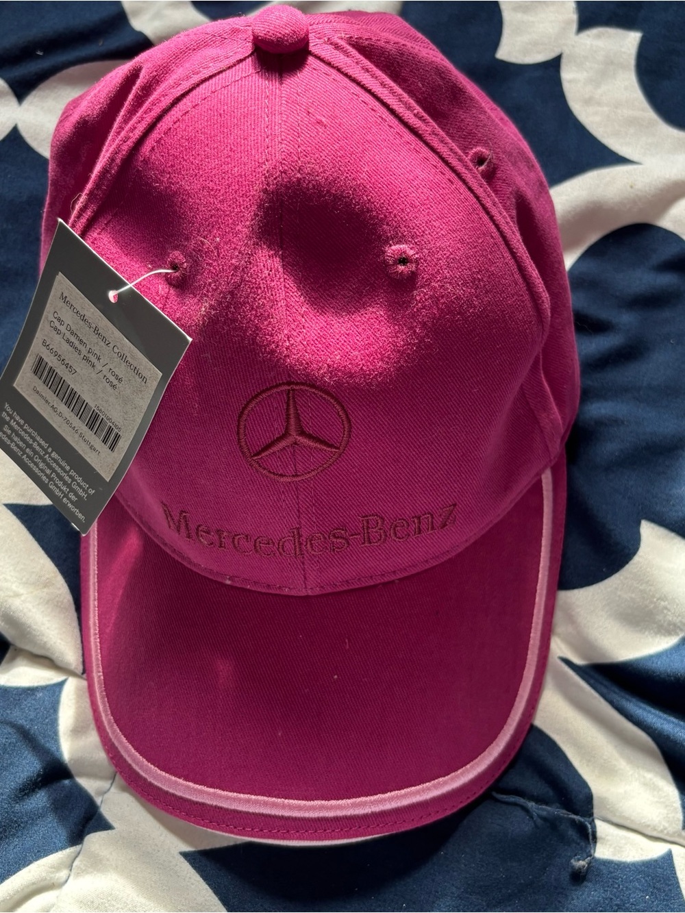 Mercedes-Benz Women's Hot Pink Embroidered Baseball Cap